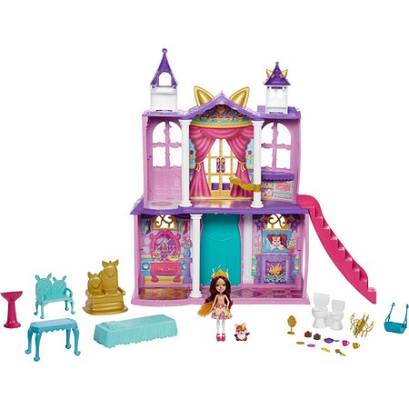 Дом для кукол Enchantimals Семья Бал в королевском замке с куклой, мебелью и аксессуарами GYJ17