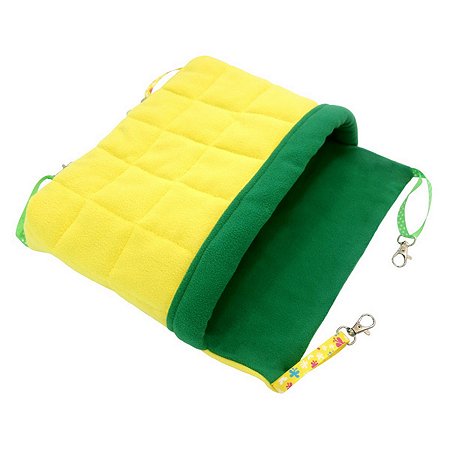 Гамак для хорьков Доброзверики и мелких грызунов с карманом Одеяло размер М желтый-зеленый