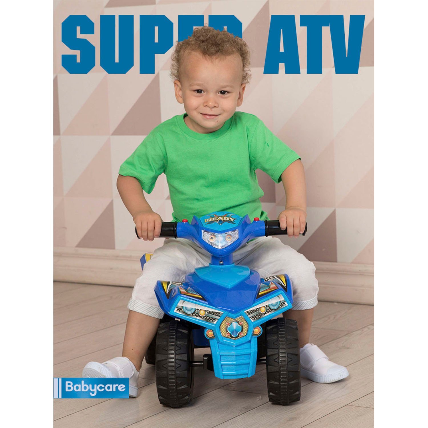 Каталка BabyCare Super ATV кожаное сиденье жёлтый - фото 4