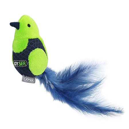 Игрушка для кошек Joyser Птичка со звуковым чипом и перьями Зеленый