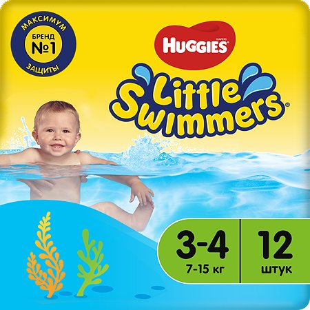 Подгузники-трусики для плавания Huggies Little Swimmers 3-4 7-15кг 12шт - фото 1