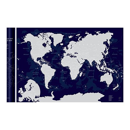 Скретч-карта мира Afi Design Blue A1 - 84 х 60 см