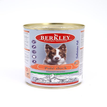 Корм для собак Berkley 400г №3 паштет из утки
