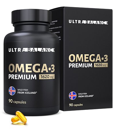 Омега 3 премиум в капсулах UltraBalance премиальная 1620 mg fish oil from Iceland БАД 90 капсул
