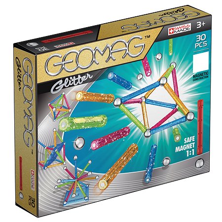 Конструктор магнитный GEOMAG Glitter 30 деталей