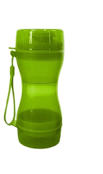 Бутылка для собак ZDK ZooWell Travel дорожная кормушка 2 в 1 зеленая для прогулок и путешествий
