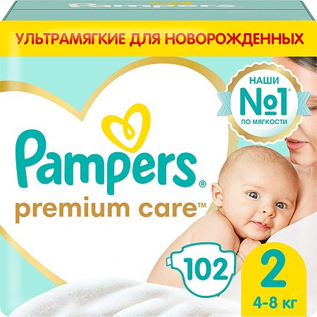 Подгузники Pampers Premium Care 2 4-8кг 102шт - фото 1