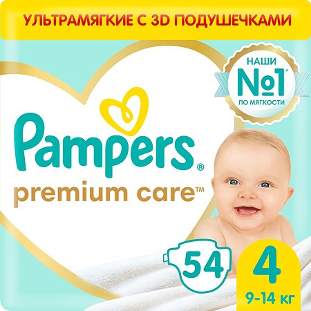 Подгузники Pampers Premium Care 4 9-14кг 54шт - фото 1