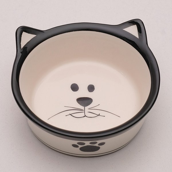Миска Пижон керамическая Подмигивающий кот 150 мл бело-черная