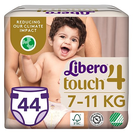 Подгузники Libero Touch 4 7-11кг 44шт