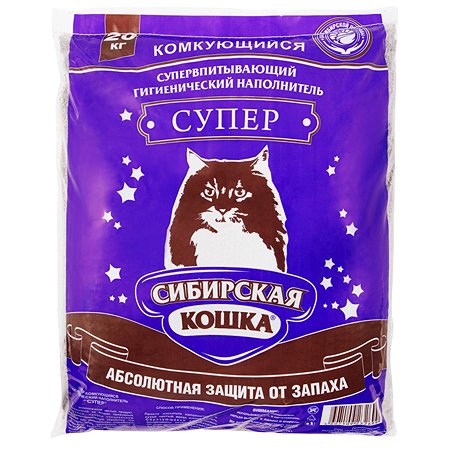 Наполнитель для кошек Сибирская кошка Супер комкующийся 20кг