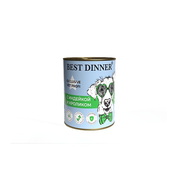 Корм для собак Best Dinner 0.34кг Exclusive Vet Profi Hypoallergenic с индейкой и кроликом