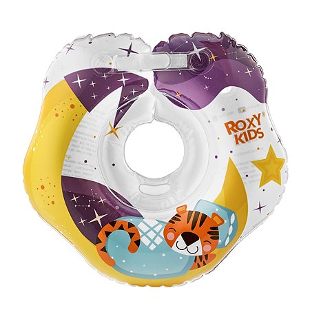 Круг для купания ROXY-KIDS надувной на шею для новорожденных и малышей Tiger Moon - фото 9