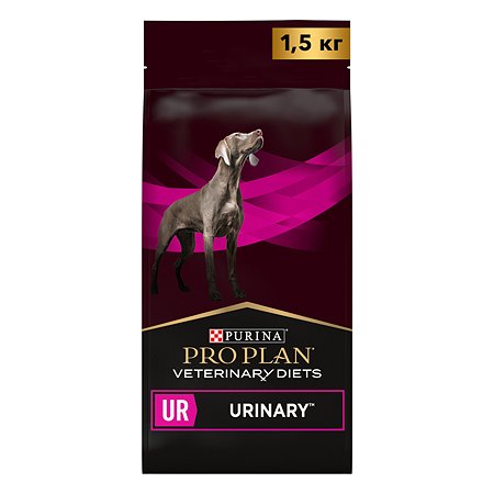 Корм для собак Purina Pro Plan Veterinary diets UR Urinary для растворения струвитных камней со свойствами подкисления мочи и низким содержанием магния 1.5кг
