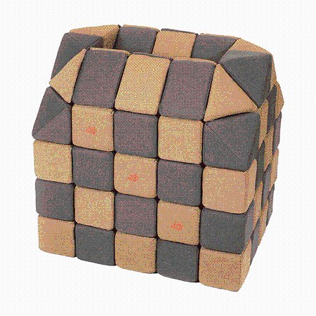 Магнитный конструктор JollyHeap Мягкие кубики Бежевый-Серый 1422 Creative 100 штук