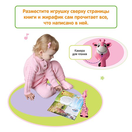 Интерактивная игрушка BertToys Жирафик Бонни розовый - фото 3