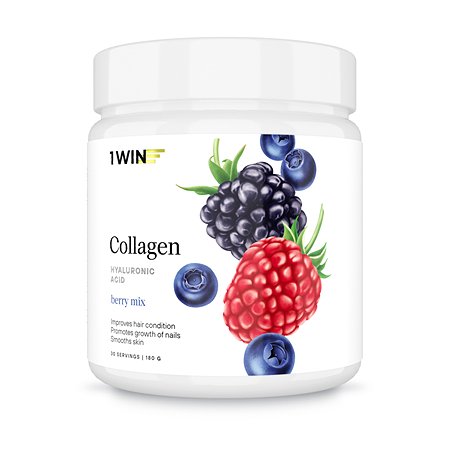 Коллаген 1WIN + Гиалуроновая кислота + Витамин С Вкус: Ягодный микс 30 порций 180 г