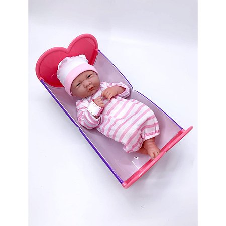 Кукла JC TOYS Виниловая 36см Newborn с кроваткой «18578»