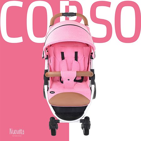 Коляска прогулочная Nuovita Corso Розовый-Серебристый - фото 3