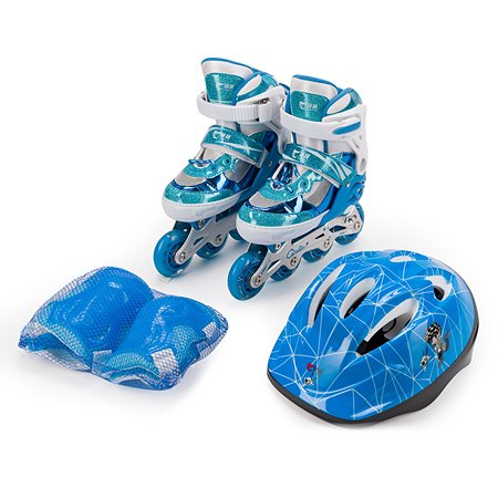 Набор SXRide ролики шлем и защита YXSKB05 синие размер М 35-38