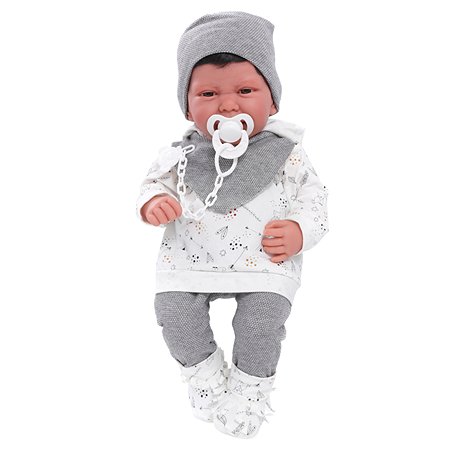 Кукла младенец Antonio Juan Эльза в сером 40 см мягконабивная - фото 2