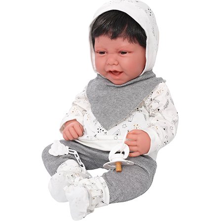 Кукла младенец Antonio Juan Эльза в сером 40 см мягконабивная - фото 6