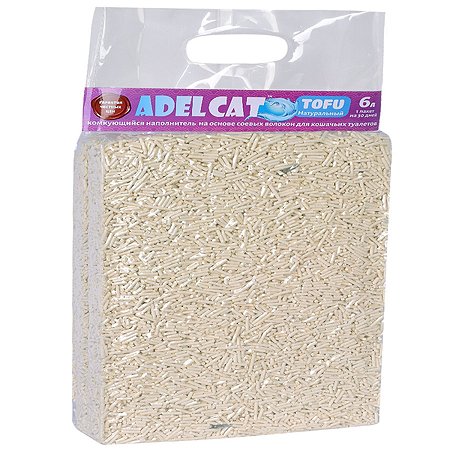 Наполнитель для туалета ADEL CAT тофу Натуральный 6 л