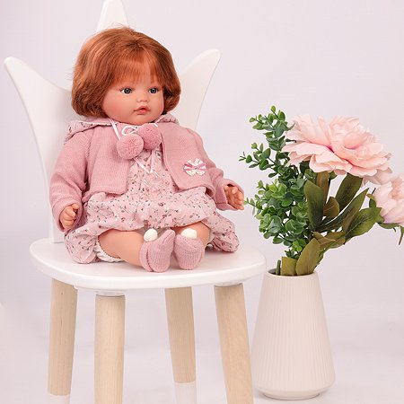 Кукла говорящая Antonio Juan Изабелла в светло-розовом 42 см плачет мягконабивная - фото 1