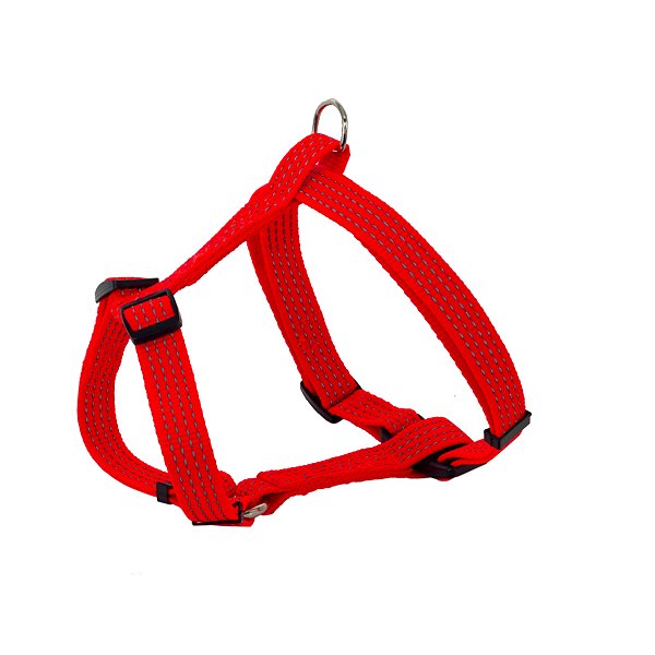 Шлейка для собак Каскад Премиум светоотражающий нейлон 20мм Красная