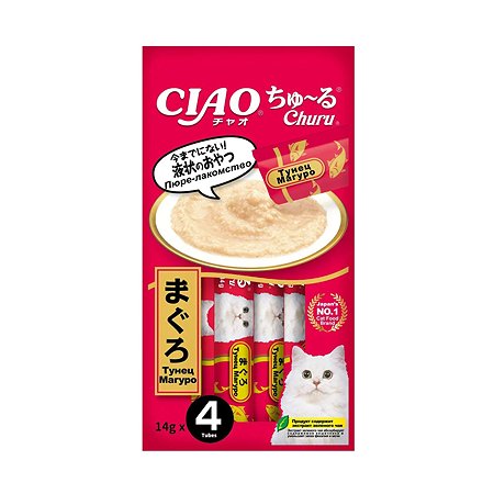 Лакомство-пюре для кошек Inaba Ciao 14г*4шт Churu тунец магуро