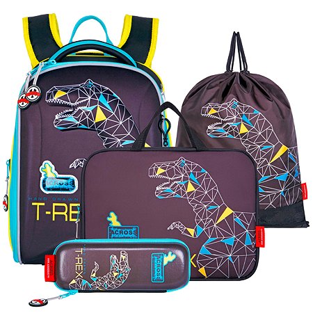 Рюкзак школьный с наполнением ACROSS ACR22-490-2 мешок д/обуви+пенал+ папка+брелок