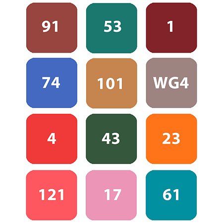 Набор маркеров для скетчинга Prof-Press Colorful tones двусторонние 60 штук - фото 13