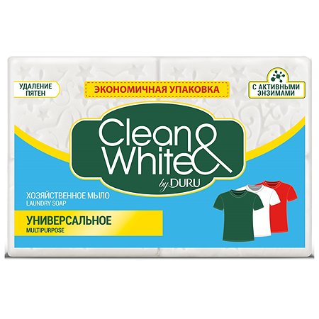Мыло хозяйственное DURU Clean White универсальное 4 шт по 120г