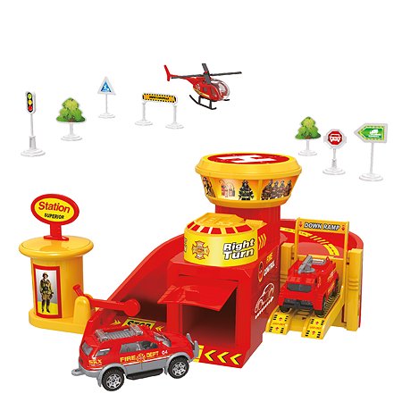 Набор игровой Funky Toys Пожарная станция Красный FT0512788-2 - фото 1
