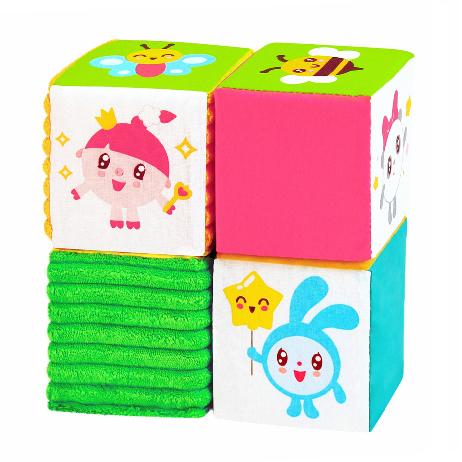 Мягкие кубики BABY CO.LTD Малышарики набор из 4 шт - фото 1