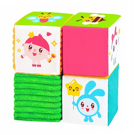 Мягкие кубики BABY CO.LTD Малышарики набор из 4 шт