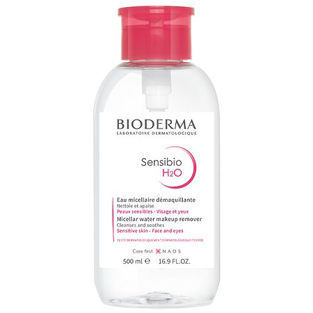 Мицеллярная вода H2O с помпой Bioderma Sensibio успокаивающая для нормальной и чувствительной кожи лица 75 мл