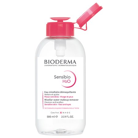Мицеллярная вода H2O с помпой Bioderma Sensibio успокаивающая для нормальной и чувствительной кожи лица 75 мл - фото 4