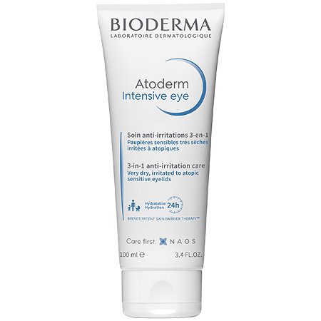 Интенсивный уход Bioderma Atoderm 3 в 1 для очищения питания и восстановления чувствительной кожи век 100 мл