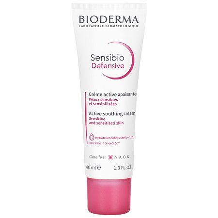Крем Bioderma Sensibio Дефенсив для увлажнения чувствительной кожи лица легкая текстура 40 мл - фото 1