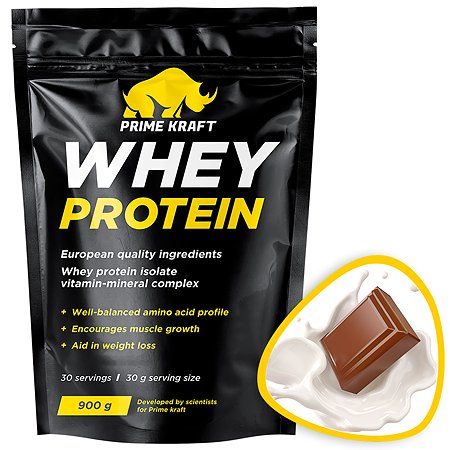 Протеин сывороточный Prime Kraft Whey молочный шоколад 900г - фото 2