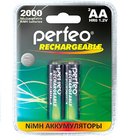 Аккумуляторные батарейки Perfeo AA2000mAh/2 штуки