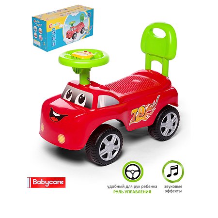 Каталка BabyCare Dreamcar музыкальный руль Красный - фото 1