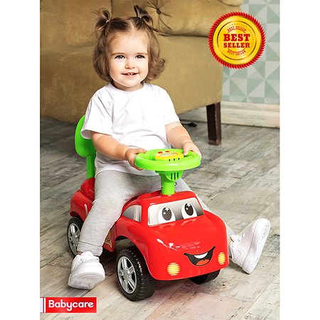 Каталка BabyCare Dreamcar музыкальный руль Красный - фото 2