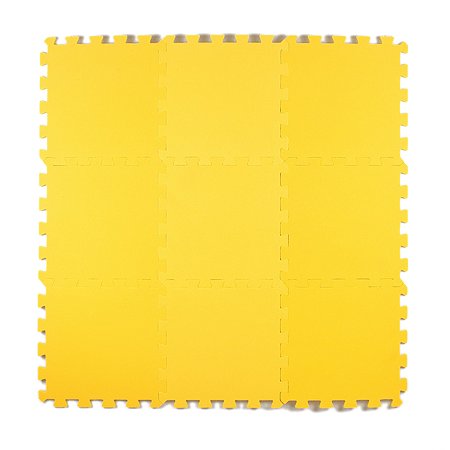 Мягкий пол коврик-пазл Eco cover развивающий желтый 33х33 - фото 1
