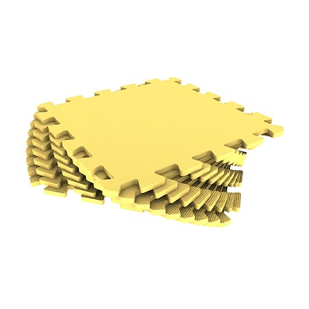 Мягкий пол коврик-пазл Eco cover развивающий желтый 33х33 - фото 2
