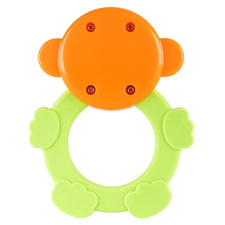 Погремушка-прорезыватель KNOPA Обезьянка толстячок оранжево-зеленый - фото 2