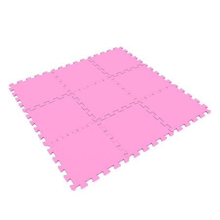 Мягкий пол коврик-пазл Eco cover развивающий розовый 33х33 - фото 1