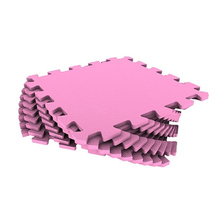 Мягкий пол коврик-пазл Eco cover развивающий розовый 33х33 - фото 2