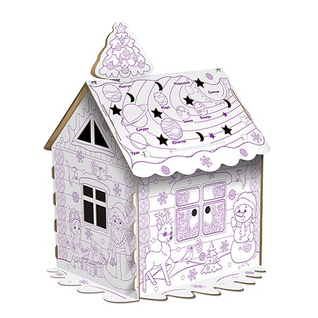 Домик-раскраска картонный Золотая сказка игровой развивающий домик высота 130 см - фото 14